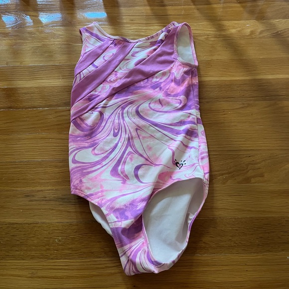 Justice active pink marble leotard - Picture 1 of 3